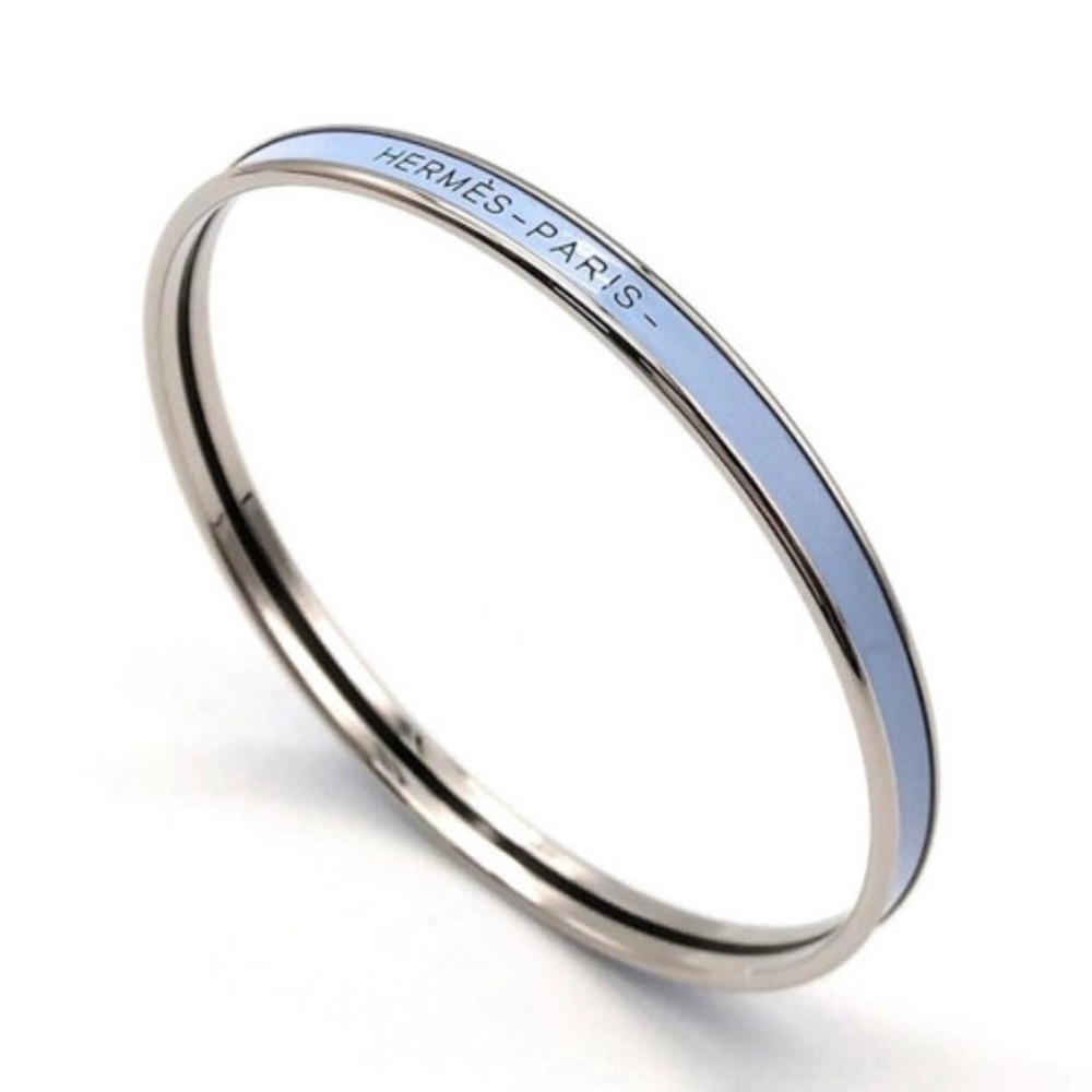 Hermès Blue and Silver Bangle
